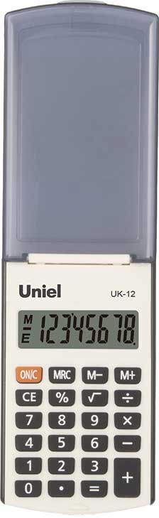 Калькулятор карманный 8 разряд. черный UNIEL UK-12K