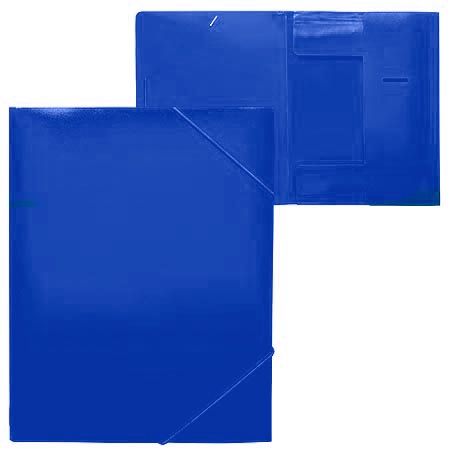 Папка на резинке пластик 0,5мм торец 15мм синий БЮРОКРАТ PRB04BLUE
