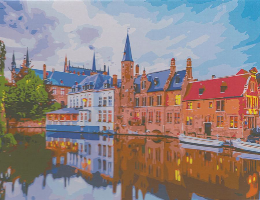 Набор для рисования 40х50 см холст с красками Брюгге, Бельгия РЫЖИЙ КОТ Х-6585