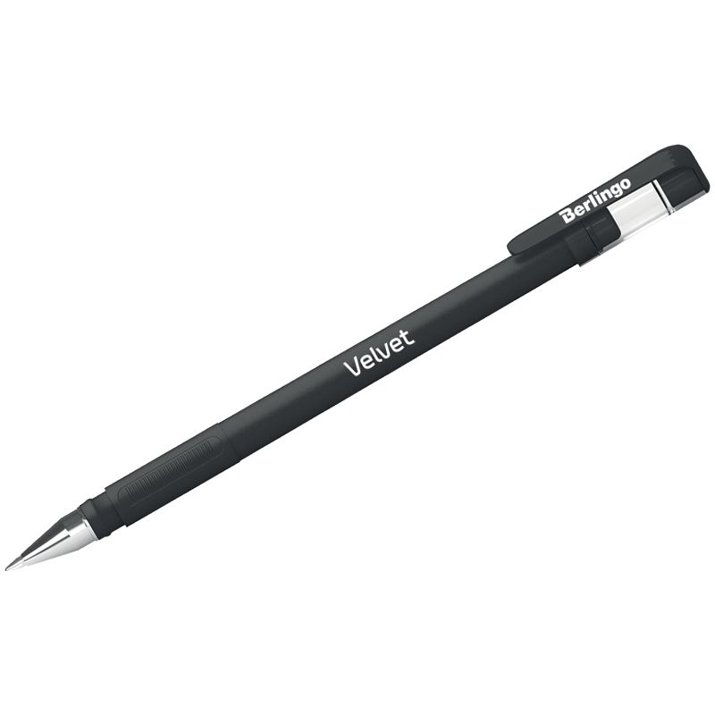Ручка гелевая черная Instinct 0,5мм Velvet прорез корпус BERLINGO CGp_50125
