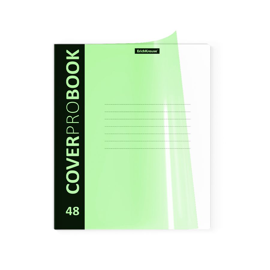 Тетрадь 48 листов клетка скоба с пластиковой обложкой Cover ProBook Neon зеленый ERICH KRAUSE 46935