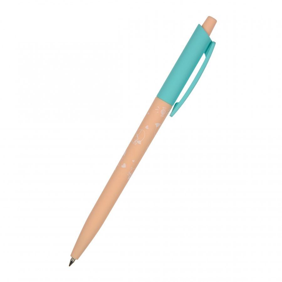 Ручка шариковая автоматическая синяя HappyClick Зефирные животные. Лисички 0,5мм BRUNO VISCONTI 20-0241/45