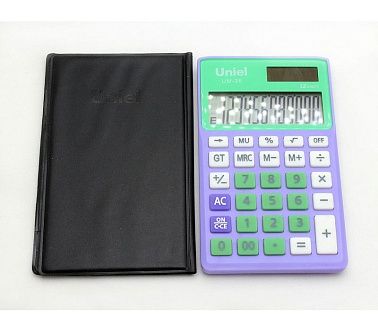 Калькулятор карманный 8 разряд. салатово-лиловый UNIEL UM-26LN