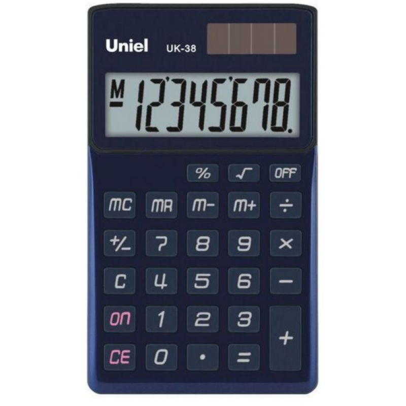 Калькулятор карманный 8 разряд. синий UNIEL UK-38B