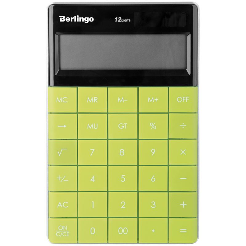 Калькулятор настольный 12 разряд. 2-е пит. зеленый BERLINGO CIG_100