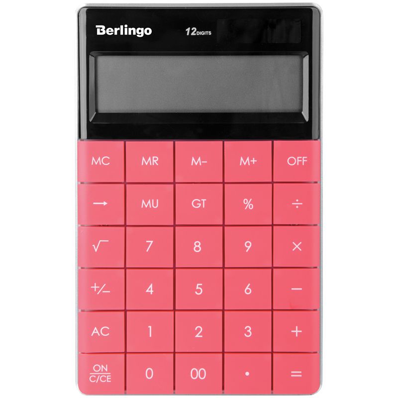 Калькулятор настольный 12 разряд. 2-е пит. темно-розовый BERLINGO CIP_100