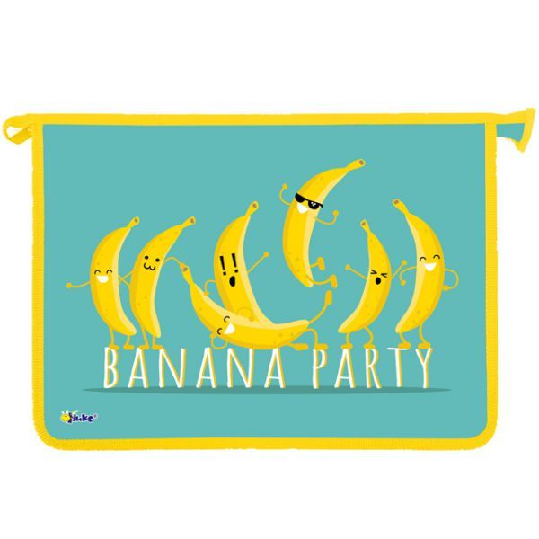 Папка на молнии сверху для тетрадей А4 ПТ-83 Banana party ОНИКС 68237 (уни)