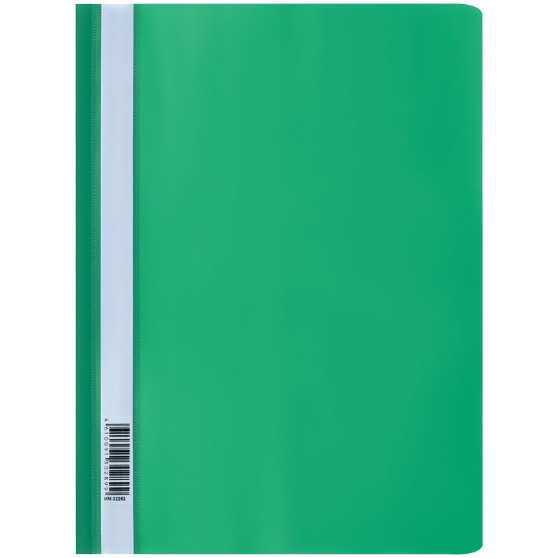 Папка скоросшиватель пластик А4 зеленая 0,16мкм СТАММ ММ-32252
