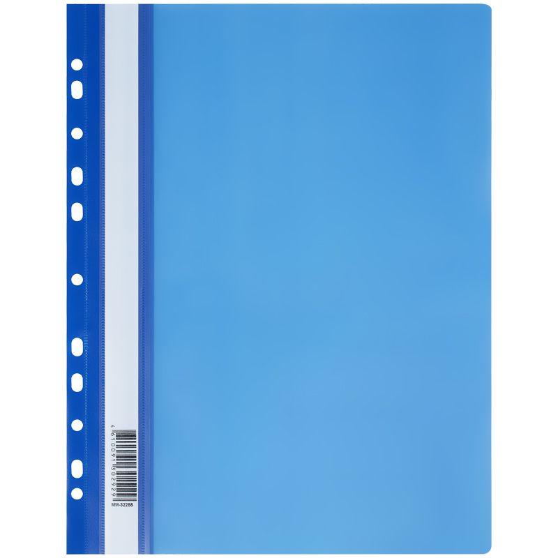 Папка скоросшиватель пластик А4 с перфор. синяя 0,16мкм СТАММ ММ-32255