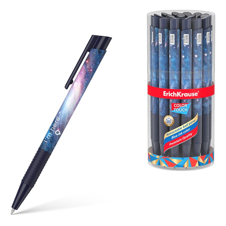 Ручка шариковая автоматическая синяя 0,7мм ColorTouch Space корпус синий ERICH KRAUSE 56055