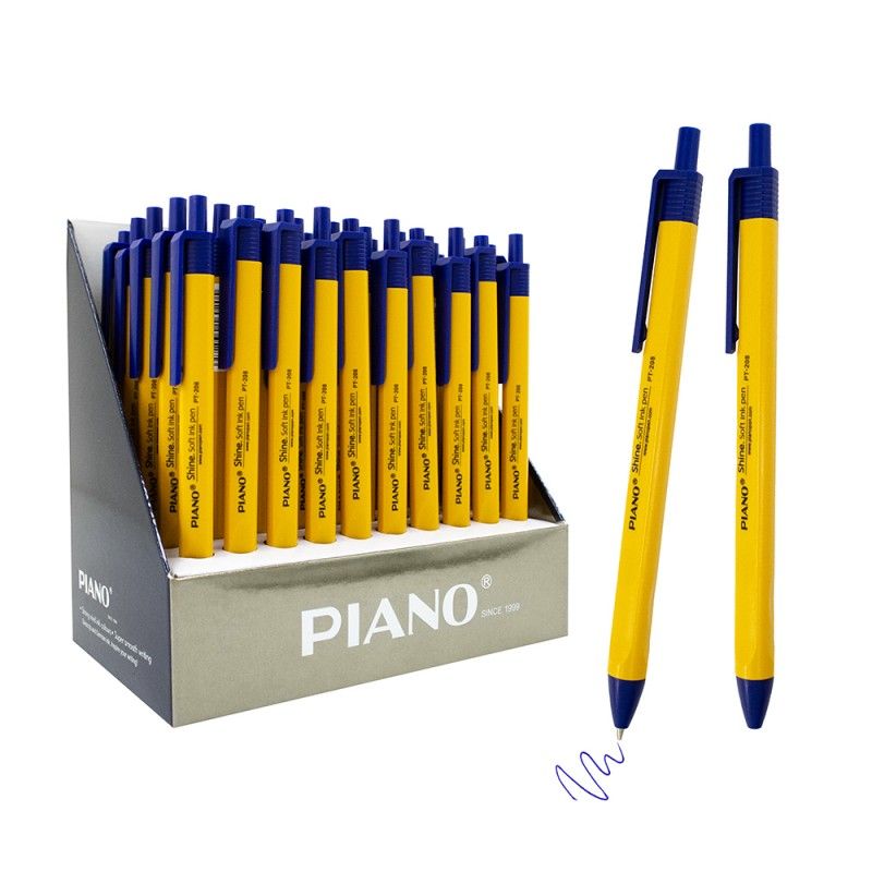 Ручка шариковая автоматическая синяя 0,7мм Стандарт масл.осн. Piano РТ-208