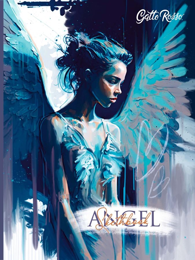 Скетчбук 200х260мм 64л склейка тв.обл. Gatto Rosso Angel Sketchbook Angel in Blue ПРОФ-ПРЕСС 64-7992