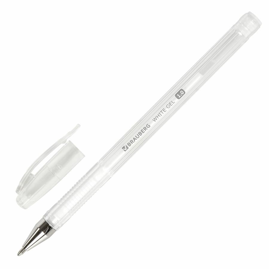 Ручка гелевая белая 0,5мм White Pastel BRAUBERG 143417