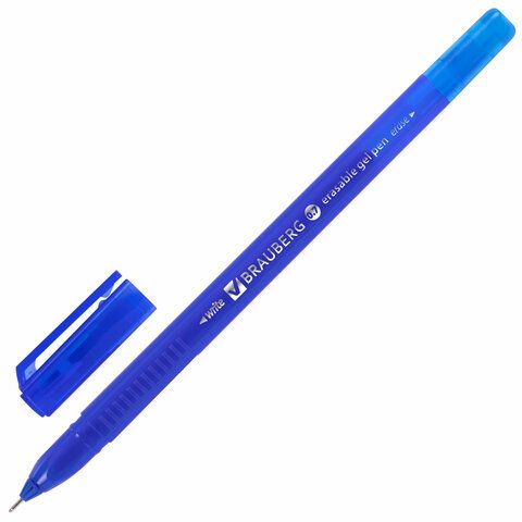 Ручка гелевая синяя 0,7мм Delta стираемая трехгранный корпус BRAUBERG 143952