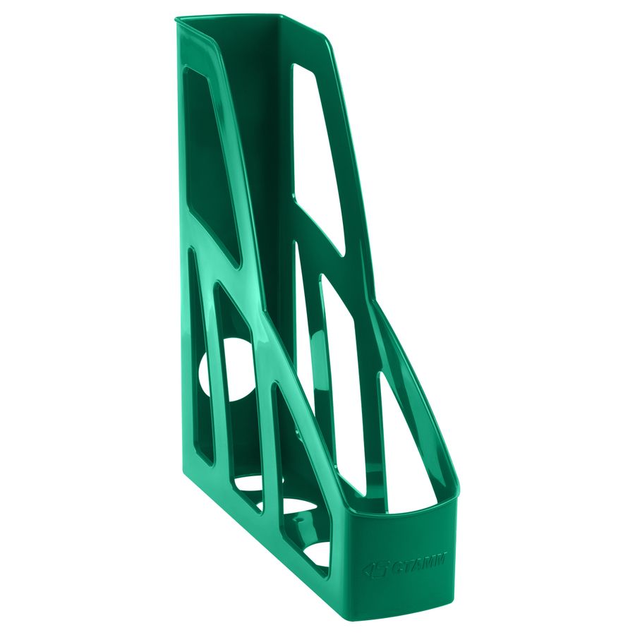Лоток вертикальный для бумаг 75мм Лидер зеленый СТАММ ЛТВ-30453