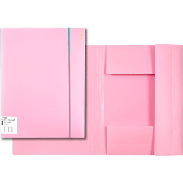 Папка на резинке А4 Pastel 450мкм фактура песок розовая deVENTE 3070802