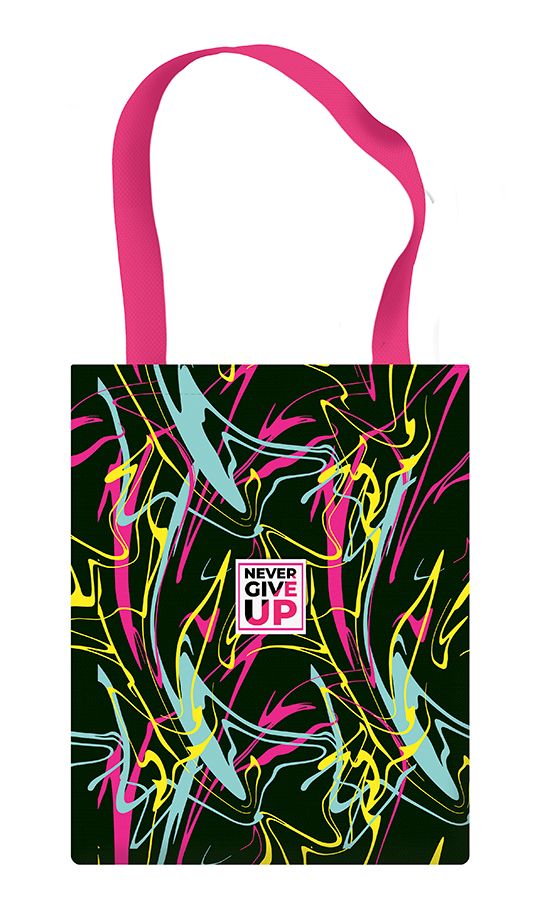 Сумка шоппер СШР-2 Цветная абстракция на молнии с карманом ПЧЕЛКА