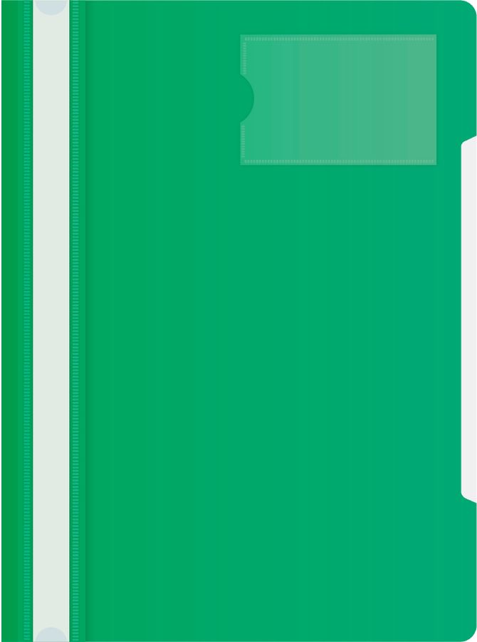 Папка скоросшиватель пластик A4 зеленая карм.для визит. 0.12/0.16мкм БЮРОКРАТ PS-V20GRN