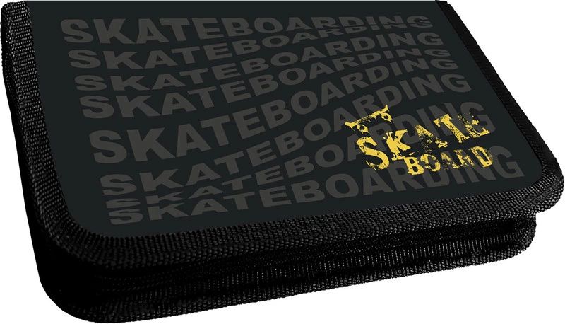 Пенал 1отд. большой SkateBoard black soft touch 115х205мм Lamark PB0054-06