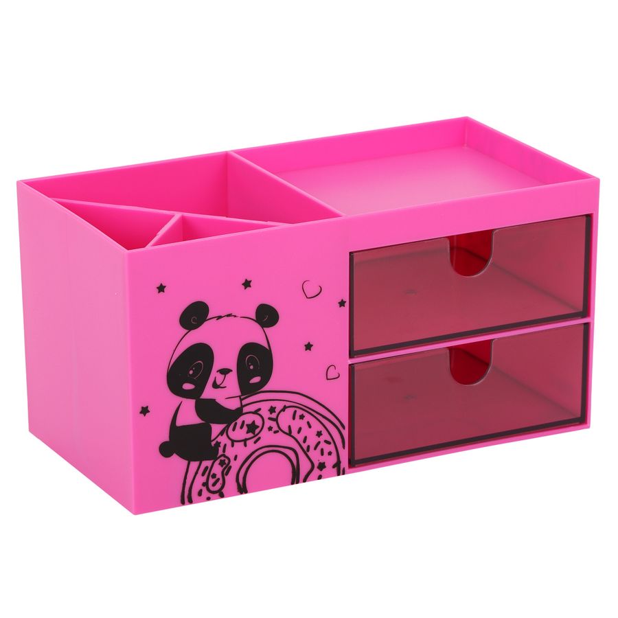 Подставка для канцелярских принадлежностей Panda 6отд розовая Кокос 215440