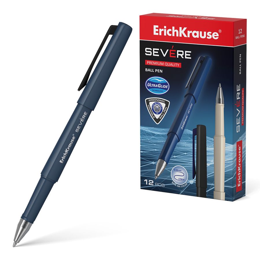 Ручка шариковая синяя 0,7мм Severe Ultra Glide Technology ERICH KRAUSE 48079