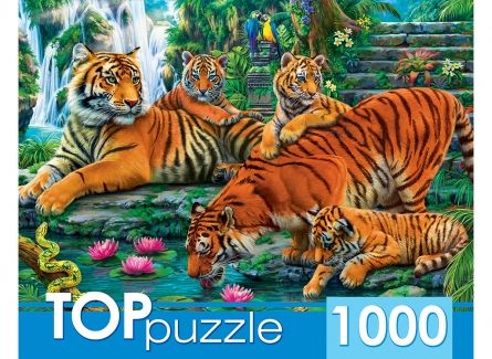 Пазлы 1000 элементов Семейство тигров TOPpuzzle ХТП1000-2160