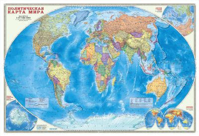 Карта мира Политическая М1:27,5 69х101см ламинация ГЕОДОМ ЦБ150