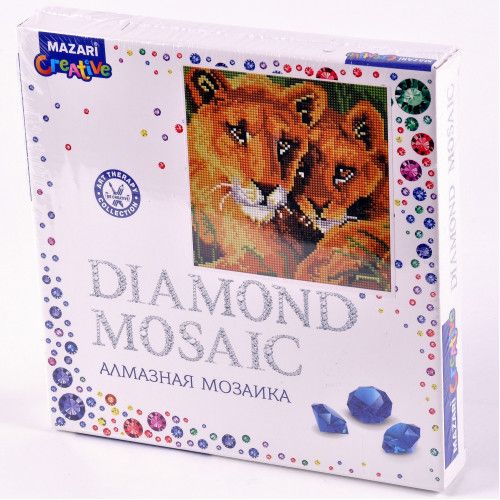 Мозаика алмазная 20х20см Львы MAZARI M-11950