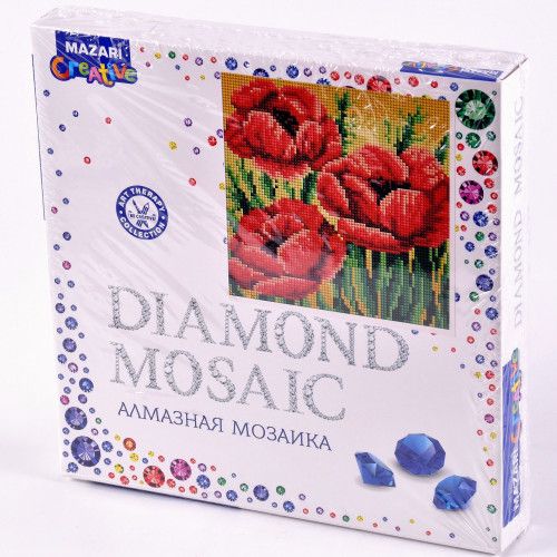Мозаика алмазная 20х20см Маковое поле MAZARI M-11955