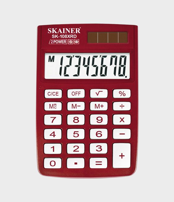 Калькулятор карманный 8 разряд. 2-е пит. красный SKAINER ELECTRONIC CO SK-108XRD