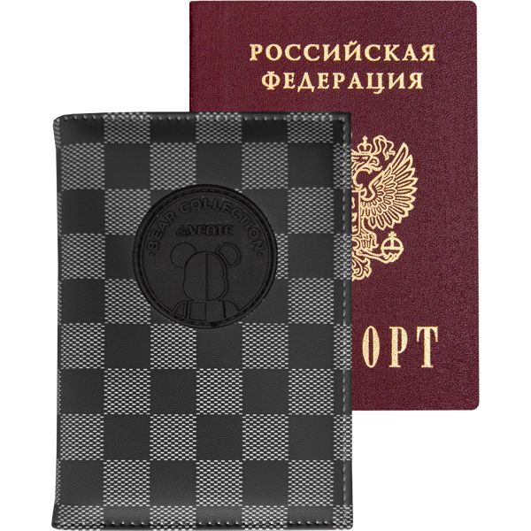 Обложка для паспорта кож.зам Bear Collection черная deVENTE 1030405
