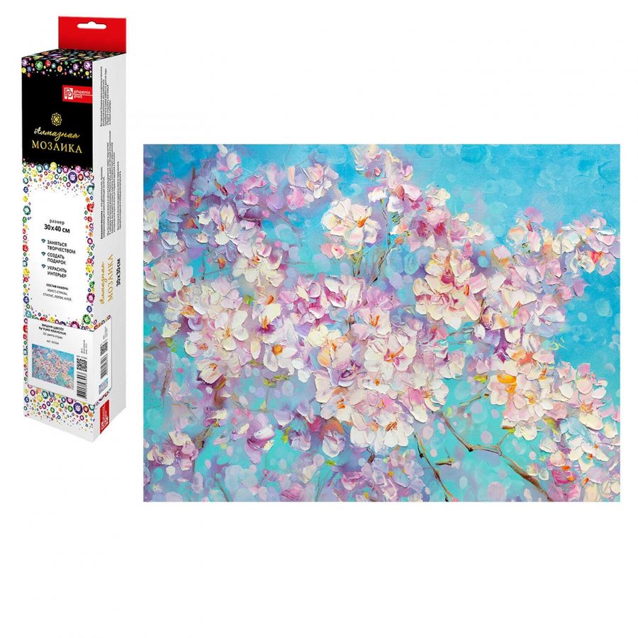 Мозаика алмазная 30х40 см Вишня цветет by VLAD KRAVCHUK