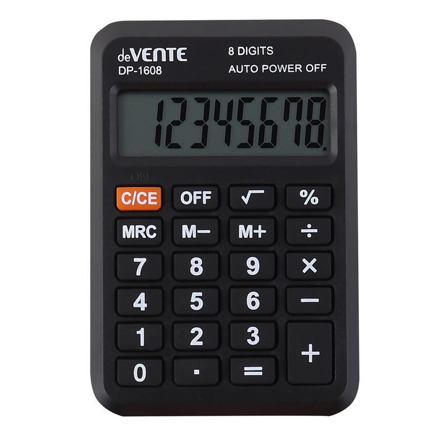 Калькулятор карманный  8 разряд. Черный 58x88x11мм deVENTE DP-1608