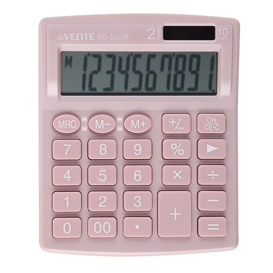 Калькулятор настальный 10 разряд.2-е питание 105x127x21мм deVENTE DD-3310R