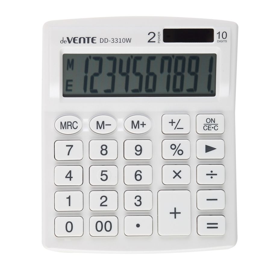Калькулятор настольный 10 разряд. 2-е питание 105x127x21мм deVENTE DD-3310W