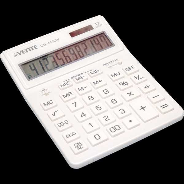 Калькулятор настольный 12 разряд. 2-е питание 155x204x33мм deVENTE DD-4442W