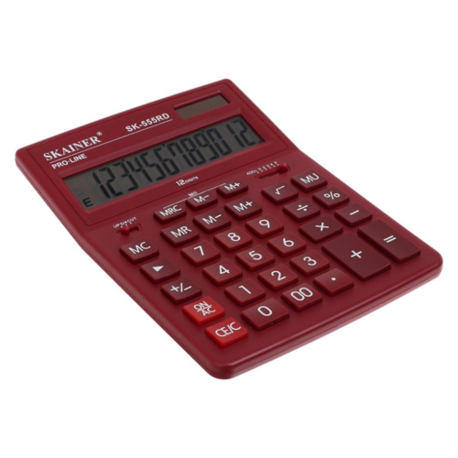 Калькулятор настольный 12 разряд. 2-е пит. 2 память красный SKAINER ELECTRONIC CO SK-555RD