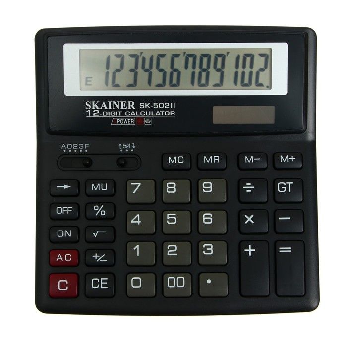 Калькулятор настольный 12 разряд. 2-е пит. 2 память черный SKAINER ELECTRONIC CO SK-502II