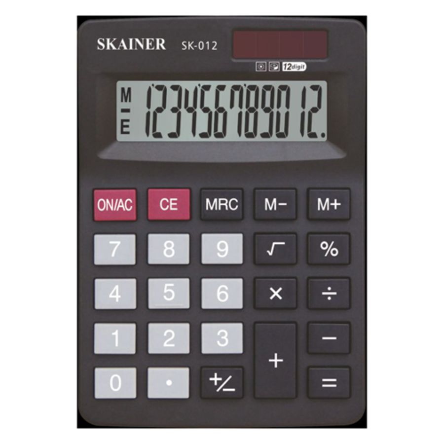 Калькулятор настольный 12 разряд. 2-е пит. черный SKAINER ELECTRONIC CO SK-012