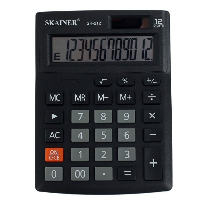 Калькулятор настольный 12 разряд. 2-е пит. черный SKAINER ELECTRONIC CO SK-212