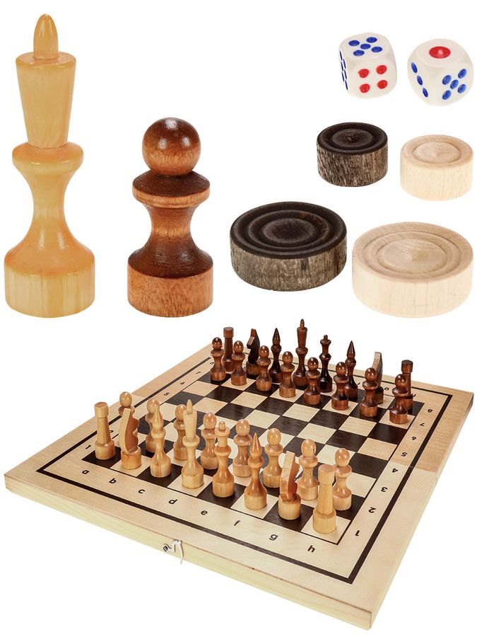 Набор 3 в 1. Нарды, шашки, шахматы